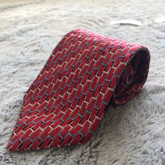 Jhane Barnes Accessories Red Silk Tie Poshmark
